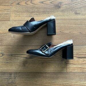 Black slide on heel Loafer